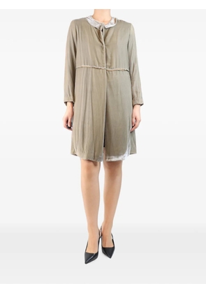 COLOMBA LEDDI exposed-hem velvet coat - Neutrals
