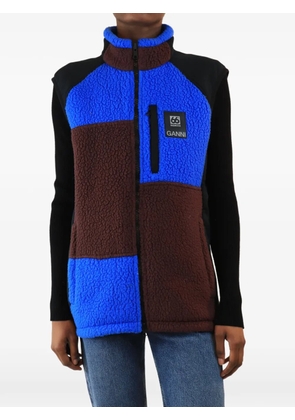 GANNI colour-block fleece vest - Blue