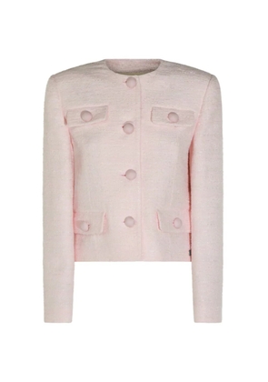 Valentino Garavani bouclé-knit flap-pocket jacket - Pink