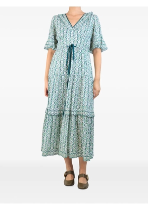 Cefinn tree-print ruffled maxi dress - Green