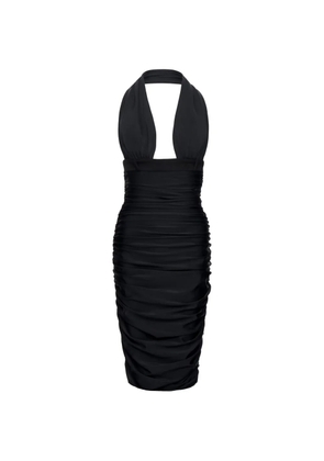 MEDEEA ruched halterneck midi dress - Black