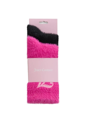 Juicy Couture logo-intarsia fluffy socks (set of two) - Black
