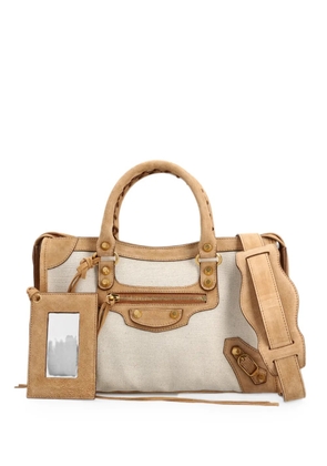 Balenciaga small Le City studded tote bag - Neutrals