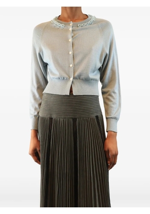 Simone Rocha embellished-collar cardigan - Blue