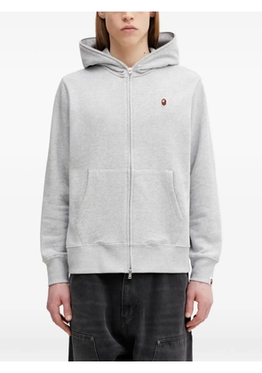A BATHING APE® logo-patch zip-up hoodie - Grey