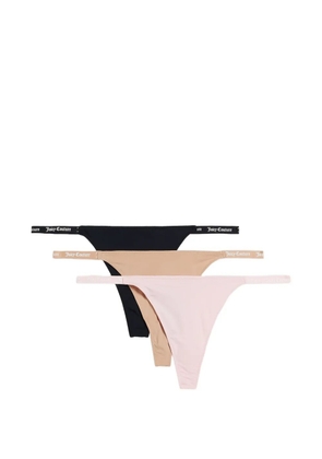 Juicy Couture logo-tape thong set (set of three) - Black