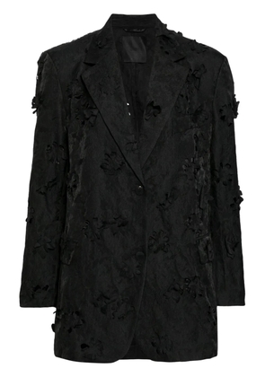 JNBY floral-appliqué single-breasted blazer - Black
