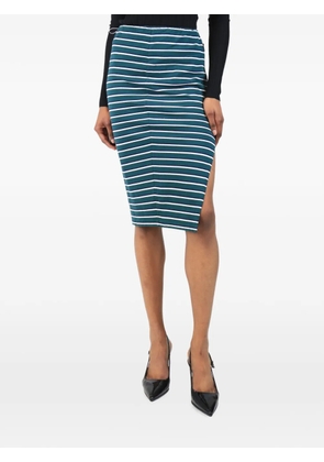 Prada Pre-Owned stripe toggle-fastening skirt - Blue