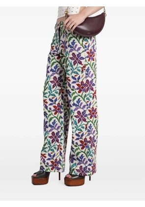 SIEDRES floral-print trousers - Neutrals