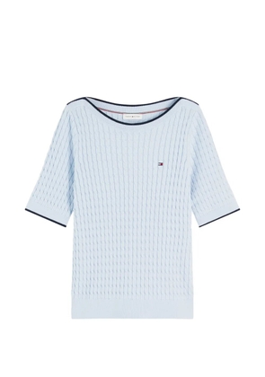 Tommy Hilfiger cable-knit short-sleeve sweater - Blue