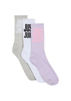 Juicy Couture logo-intarsia ribbed socks (set of three) - Purple