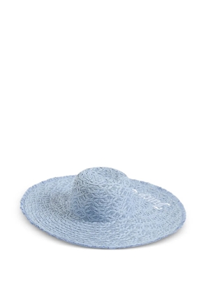 Juicy Couture logo-embroidered frayed-edge hat - Blue