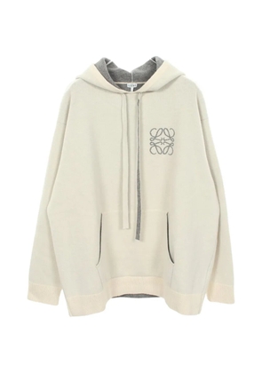 Loewe Pre-Owned 2010s Anagram knitted wool hoodie - Neutrals