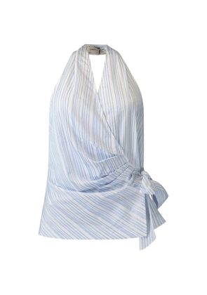 Simkhai striped halterneck top - White