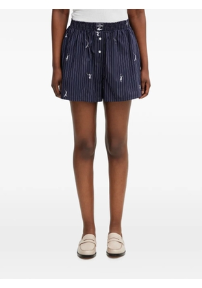 Lacoste pinstriped embroidered shorts - Blue
