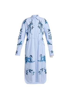 ERDEM Tattoo Toile De Jouy stripe shirt dress - Blue