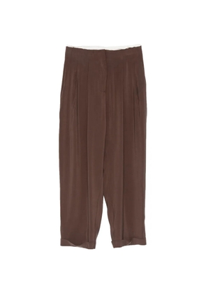 VICOLO pleated turn-up trousers - Brown