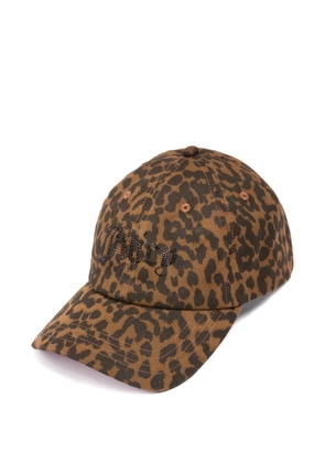 Juicy Couture leopard-print crystal-embellished cap - Brown