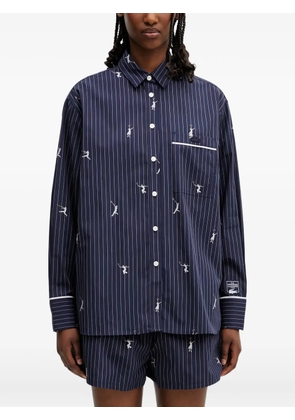 Lacoste pinstriped embroidered shirt - Blue