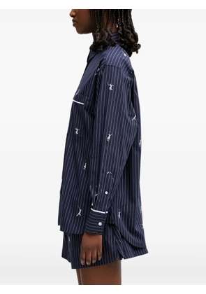 Lacoste pinstriped embroidered shirt - Blue
