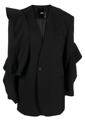 JNBY ruffle-trim collarless blazer - Black