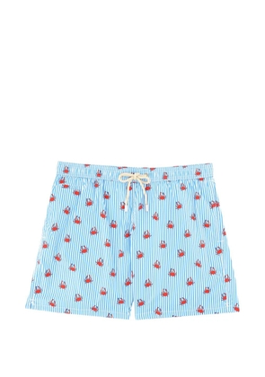 MC2 Saint Barth crab-print striped swim shorts - Blue