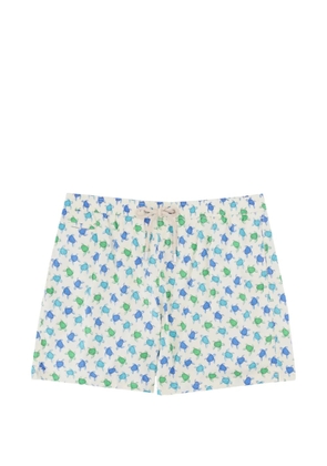 MC2 Saint Barth Lighting Micro turtle-print drawstring swim shorts - White