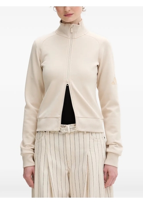 adidas Soft Luz logo-patch zip-up sweatshirt - Neutrals