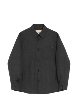 Valentino Garavani shirt jacket in nylon gabardine with VGold - Grey