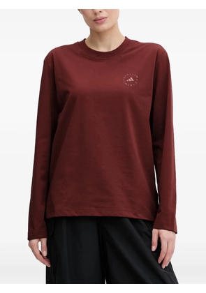 adidas by Stella McCartney logo-print long-sleeve T-shirt - Red