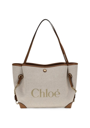 Chloé Clover logo-print shoulder bag - Neutrals