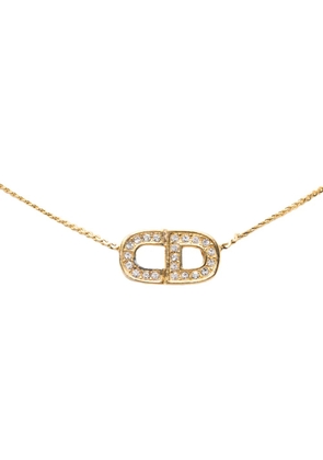 Christian Dior Pre-Owned 20th Century Gold Plated CD Strass Pendant Necklace costume necklace