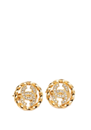 CHANEL Pre-Owned 1950-1970 CC Gold Plated Strass Round Rope Earrings costume earrings