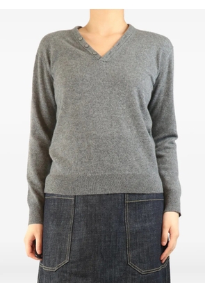 Theory button-detail V-neck sweater - Grey