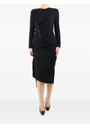 Paco Rabanne Pre-Owned ruched button-detail top and skirt set - Black