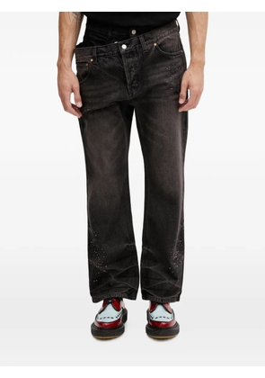 Andersson Bell stud-embellished layered-waist jeans - Black