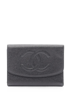 CHANEL Pre-Owned 1996-1997 CC-logo trifold wallet - Black