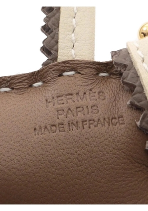 Hermès Pre-Owned Paddy shearling-trim bag charm - White