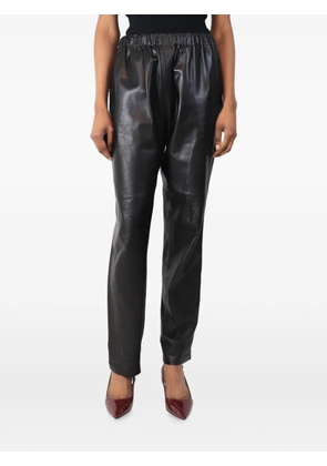 Celine Pre-Owned elasticated lambskin trousers - Black