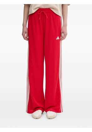 adidas mesh-knit stripe-detail track pants - Red