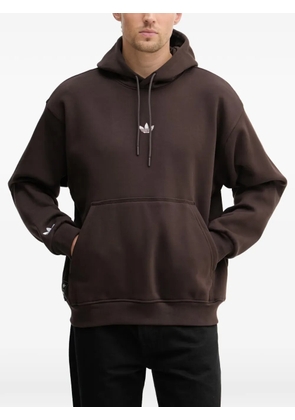 adidas Trefoil graphic-print hoodie - Brown