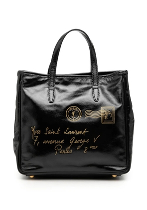 Saint Laurent Pre-Owned 2000-2012 Small Textured Patent Y Mail tote bag - Black