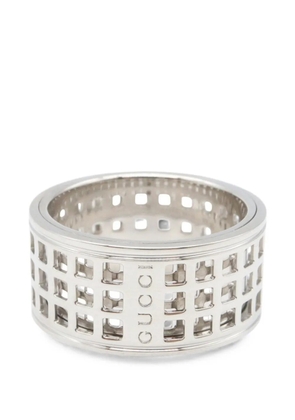 Gucci Pre-Owned grid-cutout ring - Silver