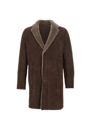 VOLFAGLI Ninfeo suede shearling-lined coat - Brown
