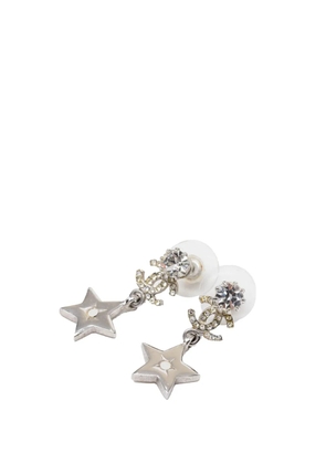 CHANEL Pre-Owned 2006 CC Brass and Strass Star Drop Push Back Earrings costume earrings - Silver