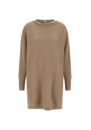 Brunello Cucinelli ribbed-knit dress - Neutrals