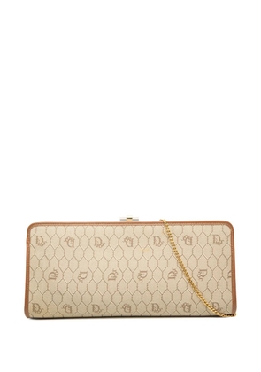 Christian Dior Pre-Owned 20th Century Honeycomb Coated Canvas Chain crossbody bag - Neutrals