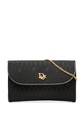 Christian Dior Pre-Owned 20th Century Honeycomb Canvas Chain Flap crossbody bag - Black