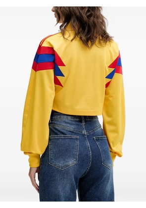 adidas logo-patch cropped top - Yellow