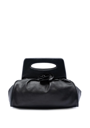 CHANEL Pre-Owned 2003-2004 Lambskin Camellia Top Handle Frame Bag handbag - Black